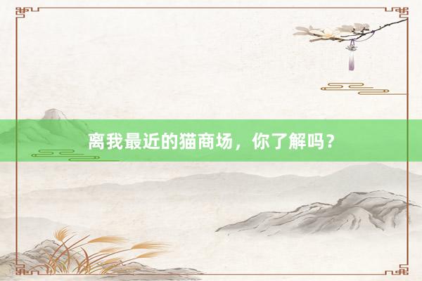 离我最近的猫商场，你了解吗？